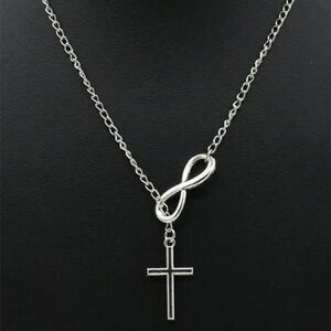 Cross & Number Charm Asymmetrical Necklace